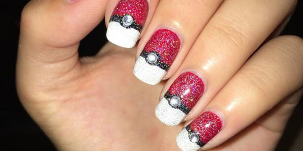 Pokemon-inspired nails popping up on Instagram include colourful critters and pokeballs. Photo / Instagram/crystalssssnails