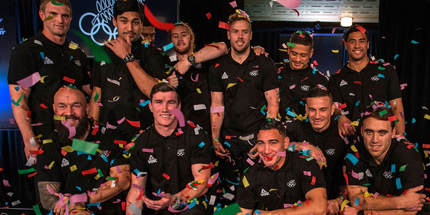 The New Zealand men's sevens team selected for the Rio Olympics. Photo / Getty