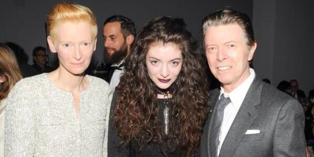 New Zealand pop star Lorde and Tilda Swinton with Bowie in 2013.