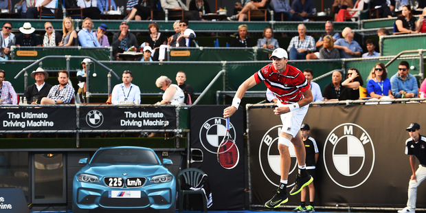 American John Isner serves at 225km/h during day three of the 2016 ASB Classic. Photo / photosport.nz