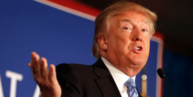 Republican presidential candidate Donald Trump speaks during a campaign stop in Windham, New Hampshire. AP photo / Jim Cole
