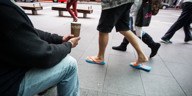 James had been given $1.60 in two hours begging on Queen St. Photo / Michael Craig