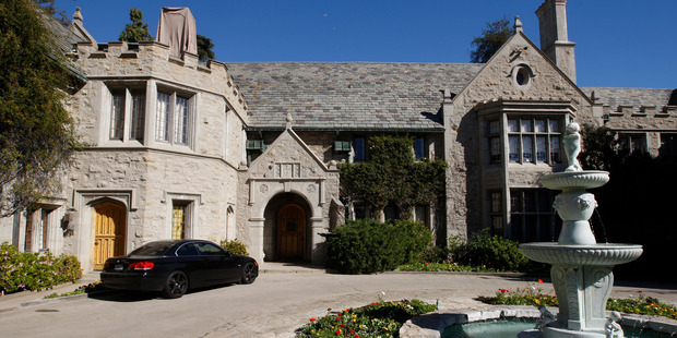 A view of the Playboy Mansion in Los Angeles, California.