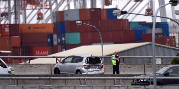 A crash on Tauranga Harbour Bridge.
