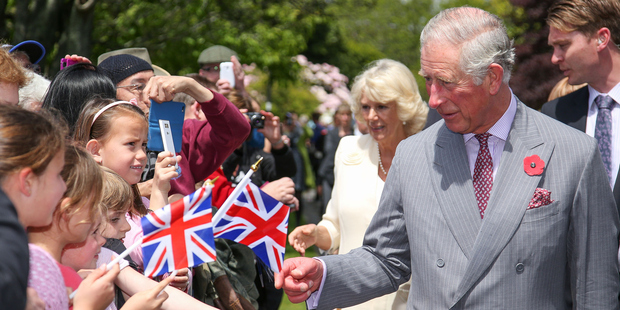 Prince Charles, Prince of Wales, and Camilla, Duchess of Cornwall meet fans during the 'Tea With Taranaki' event last November. Photo / Hagen Hopkins / Getty