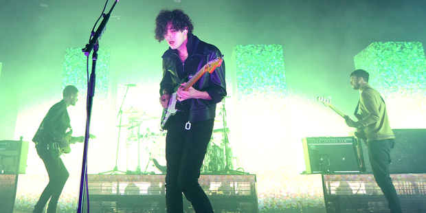 Musicians Adam Hann, Matthew Healy and Ross MacDonald of The 1975. Photo / Getty Images