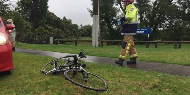 A cyclist was knocked off their bike by a car in Welcome Bay. Photo/George Novak