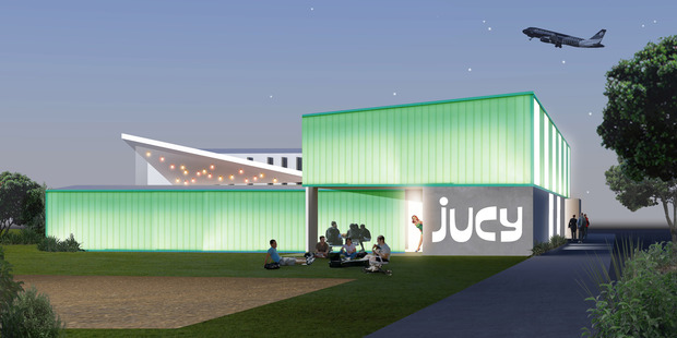 Construction has begun on a Jucy Snooze hotel next to Christchurch Airport that will feature the option for people to sleep in pods. Photo / Jucy