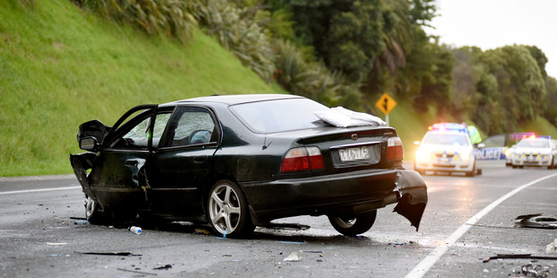 Six people were hospitalised in a crash between two cars and a stock truck on State Highway 29 near Maungatapu. Photo/George Novak