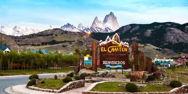 El Chalten village in Argentina, with Fitz Roy mountain in the background. Photo / 123RF