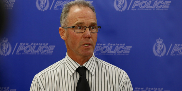 Detective Senior Sergeant Roger Small talks to the media this afternoon about the Te Atatu Peninsula homicide. Photo / Supplied
