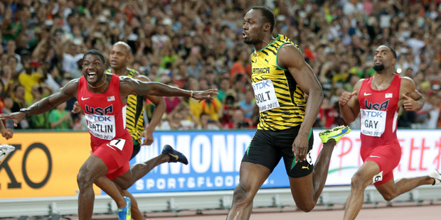 August 23 2015: Usain Bolt in action. Photo / AP