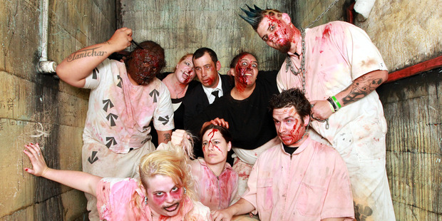 The crew from Dead Hill Napier Prison experience. Photo / Glenn Taylor