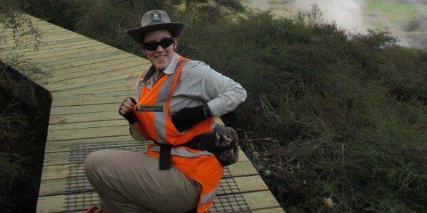 DOC Ranger Kristina Thompson leads a volunteer track maintenance day. SUPPLIED