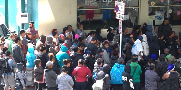 The queues outside the Auckland City Mission are very real. Photo / Jason Oxenham