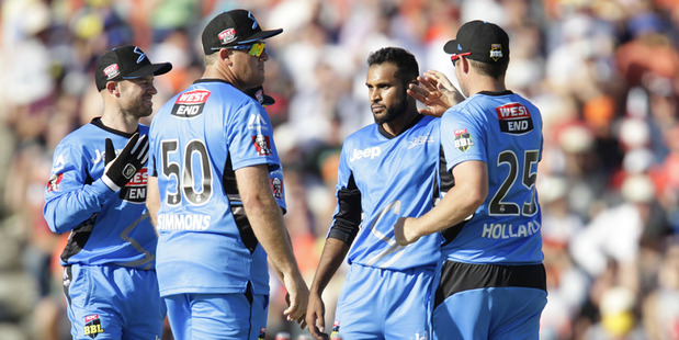 The Adelaide Strikers booked a home semifinal with a win over the Hobart Hurricanes. Photo / AP