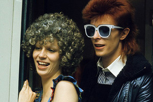 David Bowie with Angie in London in 1974. Photo / Getty Images