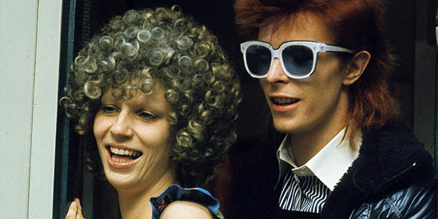 David Bowie with Angie in London in 1974. Photo / Getty Images