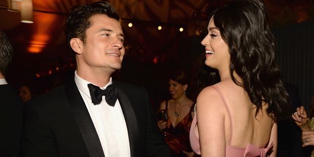 Orlando Bloom and Katy Perry flirted up a storm at a Golden Globe after party. Photo / Getty