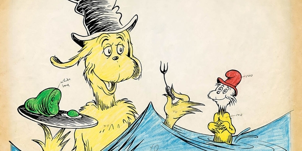 Theodor Seuss Geisel's sketches are on display at an exhibition in London devoted to his work.
