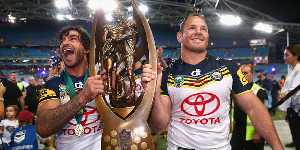 The North Queensland Cowboys are a real chance to become the first ever back-to-back NRL premiers. Photo / Getty Images