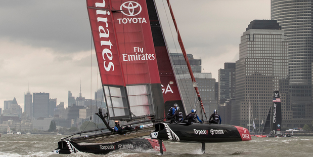Emirates Team New Zealand during the Louis Vuitton America's Cup World Series New York. Photo / Getty Images