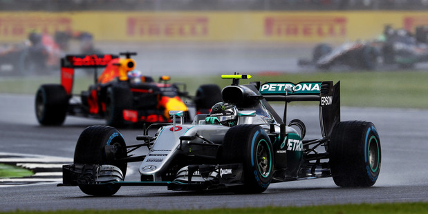 Nico Rosberg leads Daniel Ricciardo at the British Grand Prix. Photo / Getty Images