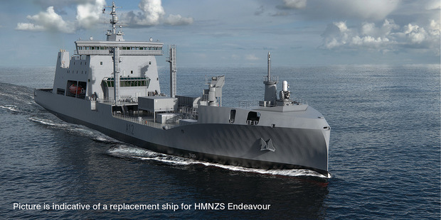 An indicative image of the new Navy tanker that will replace the 30-year-old HMNZS Endeavour. Photo / Supplied
