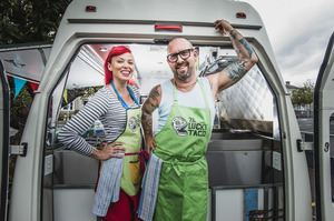 Sarah and Otis, of The Lucky Taco. Photo / Supplied
