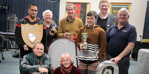 Members of Brass Whanganui: front, left to right, Matt Johnston, Karen Page. Back, left to right, Gordon Ririnui, Tracy Wilson, Bruce Jellyman, Jonathon Greenwell, Riki Wainhouse and Allan McDonnell.