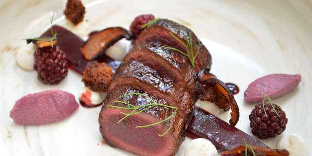 Joshua Ross's wild hare loin dish. Photo / Supplied