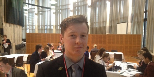 Timothy Rowe at Parliament where he has spent a week being a Youth MP.