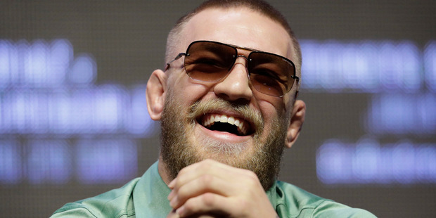 Conor McGregor speaks during a UFC 202 news conference on July 7 in Las Vegas. . Photo / AP