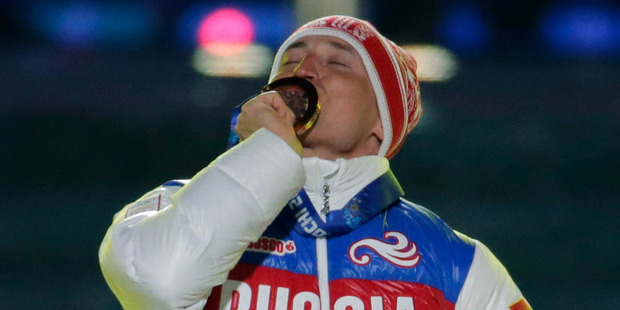 Russia's gold medal winner Alexander Legkov for the men's 50-kilometer cross-country race at the 2014 Winter Olympics. Photo / AP
