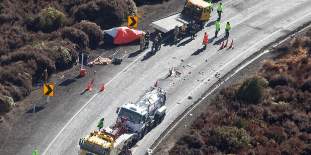 Three people were killed in the crash on the Desert Rd. Photo / Andrew Warner