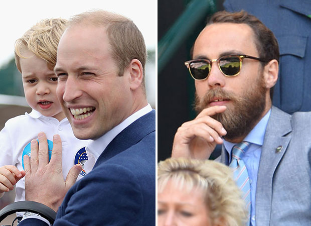 Prince William and Prince George, right, and Pippa's fiance James Mathews. Photos / Getty Images