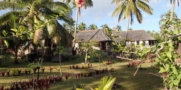 Lush gardens surround Heilala Holiday Lodge in Tonga. Photo / Sue Baxalle