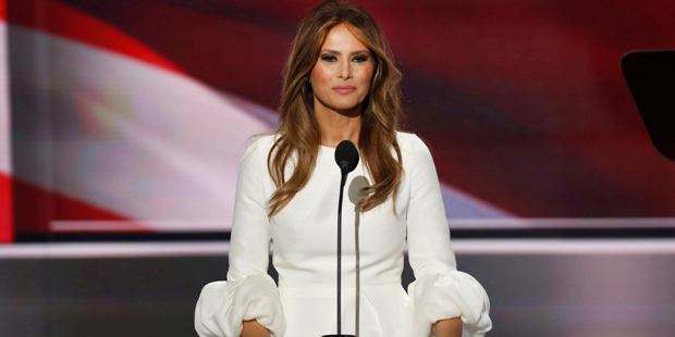 Melania Trump's speech may not have won praise, but her dress was well-received. Photo / Getty