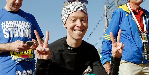 Boston Marathon bombing survivor Adrianne Haslet. Photo / AP