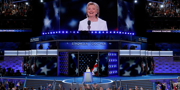 Democratic presidential nominee Hillary Clinton speaks. Photo / AP