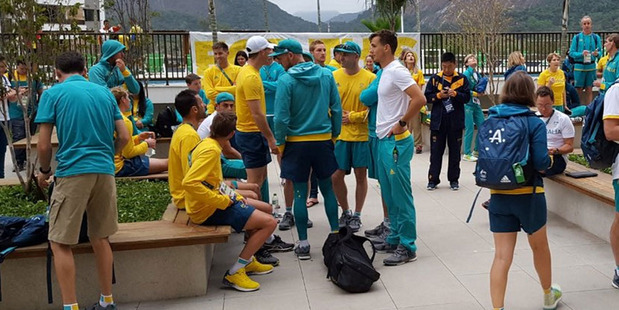 Australian athletes have had a scare in Rio de Janeiro after their building in the Olympic Games Village was evacuated due to a fire. Photo / Twitter.
