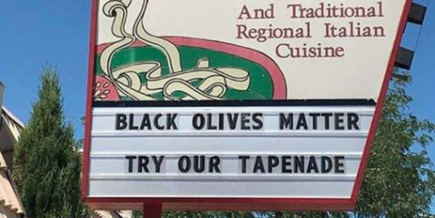 The offending sign was taken down and so was the restaurant's Facebook post. Photo / Facebook