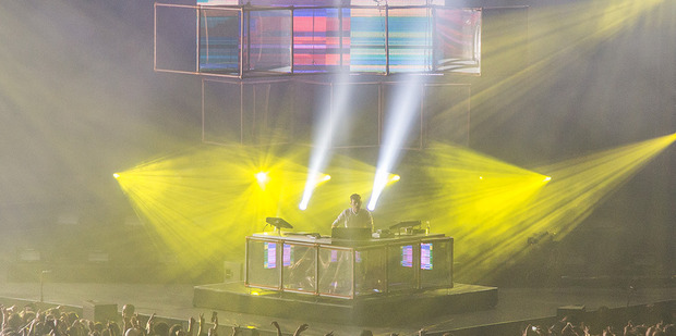 Flume captivated the sellout crowd at Auckland's Vector Arena. Photo / Leah Victoria, Libel Music