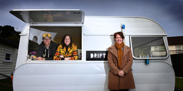 Siblings (from left) Drift Coffee Caravan owner Vinnie Murphy, Murphy's Holiday Camp owner Beck Salter, and Networking Queen director Carmel Murphy, have moved back to the Bay. Photo/John Borren