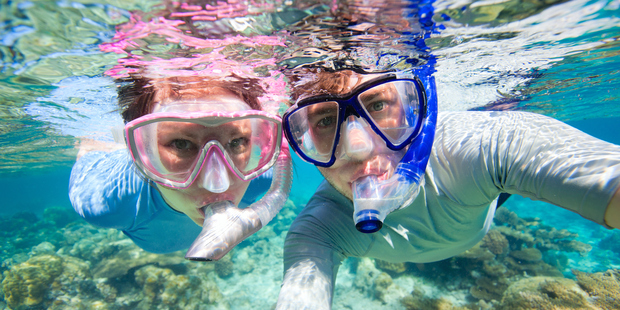 Kids get face to face with marine life when snorkelling. Photo / Getty Images
