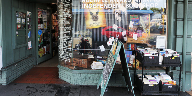 The window display at Mt Eden's Timeout Bookstore in Auckland. Photo / Doug Sherring