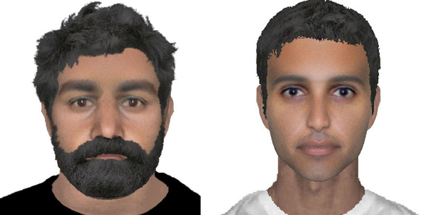 This undated handout e-fit images made available on Wednesday July 27, 2016 by Norfolk Police of two suspects wanted in connection with the attempted abduction of an RAF serviceman. Photo / AP