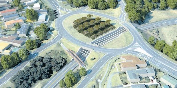 Artist's impression of how the finished Maungatapu underpass will look. Motorists are advised to avoid the roundabout this weekend or face up to 12 minute delays. Image/Supplied