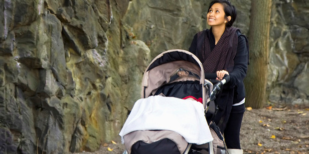 A covered pram left in the sun was found to be 15 degrees hotter than a pram left uncovered. Photo / iStock