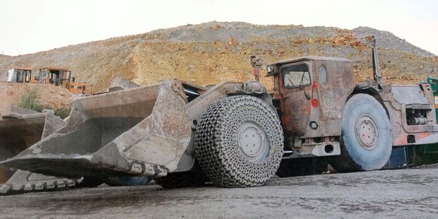 A 29-year-old man died in an underground loader like this one. Photo / OceanaGold
